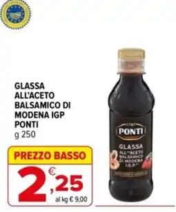 Iperal Glassa all'aceto balsamico di Modena IGP Ponti offerta