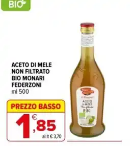 Iperal Aceto di mele non filtrato bio Monari Federzoni offerta