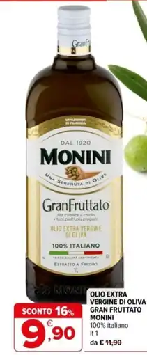 Iperal Olio extra vergine di oliva gran fruttato monini offerta