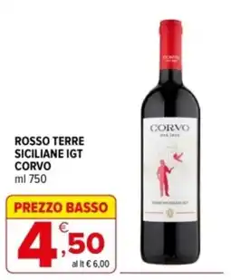 Iperal Rosso Terre Siciliane IGT Corvo offerta