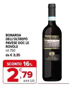 Iperal Bonarda dell'oltrepò Pavese DOC Le Rovole offerta