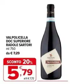 Iperal Valpolicella Doc Superiore Radole Sartori offerta