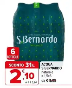 Iperal Acqua minerale naturale S.Bernardo offerta