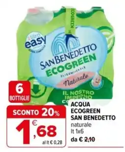 Iperal Acqua Ecogreen San Benedetto naturale offerta