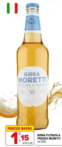 Iperal Birra filtrata a freddo Moretti offerta