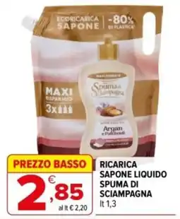 Iperal Ricarica Sapone Liquido Spuma di Sciampagna offerta