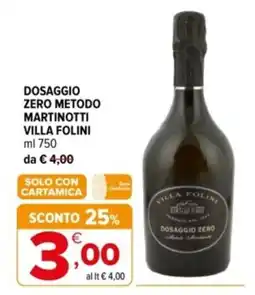Iperal Dosaggio zero metodo Martinotti Villa Folini offerta