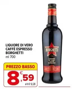 Iperal Liquore di vero caffè espresso Borghetti offerta