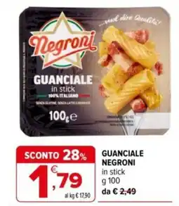 Iperal Guanciale Negroni in stick offerta