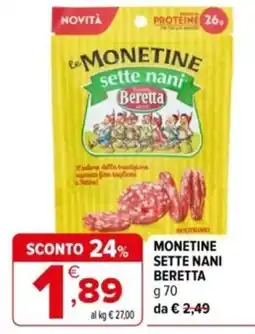 Iperal Monetine sette nani Beretta offerta