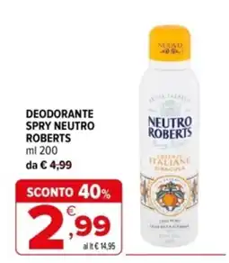 Iperal Deodorante spry neutro roberts offerta
