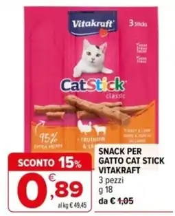 Iperal Snack per gatto cat stick vitakraft offerta
