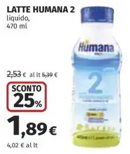 Coop Superstore Latte Humana 2 offerta