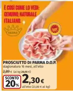 Coop Superstore Prosciutto di Parma D.O.P. offerta