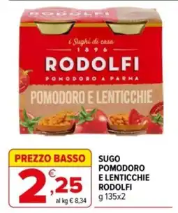 Iperal Sugo pomodoro e lenticchie Rodolfi offerta