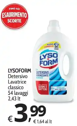Primo Prezzo Lysoform Detersivo Lavatrice classico offerta
