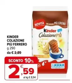 Iperal Kinder Colazione Più Ferrero offerta