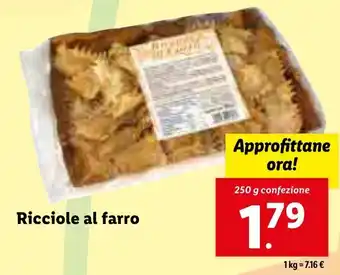 Lidl Ricciole al farro 250g offerta