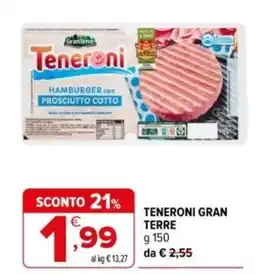 Iperal Teneroni Gran Terre Hamburger con Prosciutto Cotto offerta