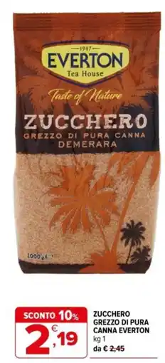 Iperal Zucchero grezzo di pura canna Everton offerta