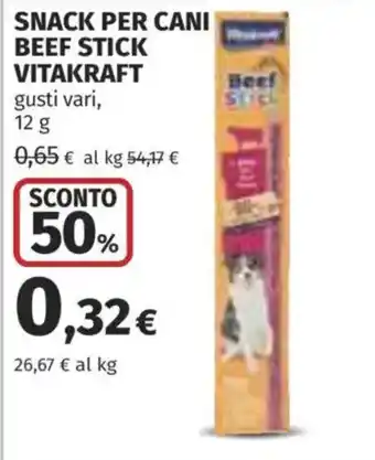 Coop Superstore Snack per cani beef stick vitakraft offerta