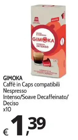 Primo Prezzo Gimoka Caffè in Caps compatibili Nespresso offerta