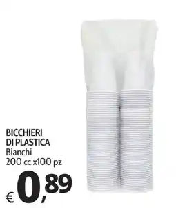 Primo Prezzo Bicchieri di plastica Bianchi offerta