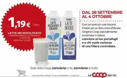 Coop Superstore Latte microfiltrato parzialmente scremato o intero Origine Coop offerta