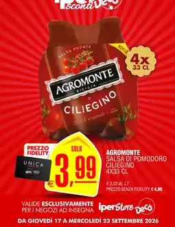 Deco Iperstore Agromonte salsa di pomodoro ciliegino offerta