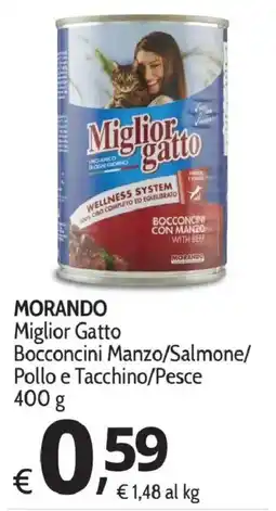 Primo Prezzo Morando Miglior Gatto Bocconcini Manzo/Salmone/ Pollo e Tacchino/Pesce offerta