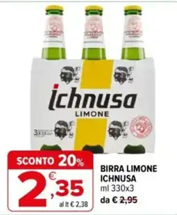 Iperal Birra limone Ichnusa offerta