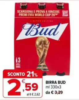 Iperal Birra Bud offerta