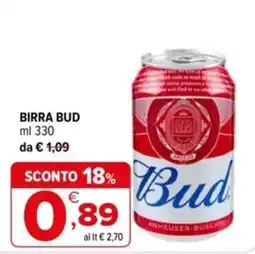 Iperal Birra Bud offerta