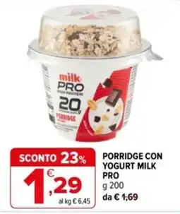 Iperal Porridge con yogurt milk pro offerta