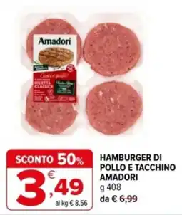 Iperal Hamburger di pollo e tacchino Amadori offerta