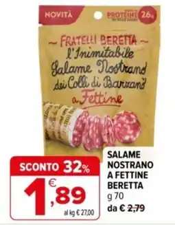 Iperal Salame nostrano a fettine Beretta offerta