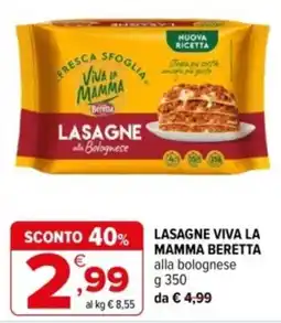 Iperal Lasagne Viva la Mamma Beretta alla bolognese offerta