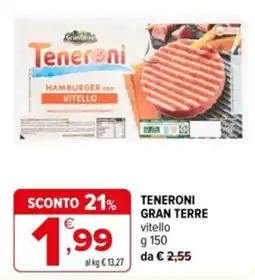 Iperal Teneroni Gran Terre hamburger con vitello offerta
