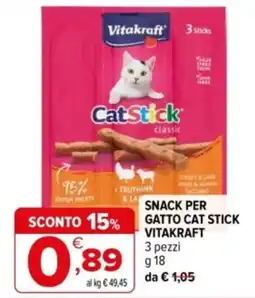Iperal Snack per gatto cat stick vitakraft offerta