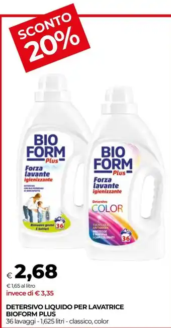 Detersivo liquido per lavatrice Bioform Plus