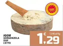 SpesaPiù Supermercati Igor Gorgonzola DOP L'Etto offerta