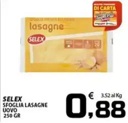 SpesaPiù Supermercati Selex sfoglia lasagne uovo offerta