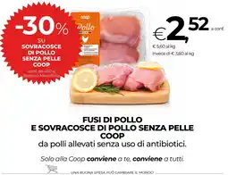 In Coop Fusi di pollo e sovracosce di pollo senza pelle Coop offerta
