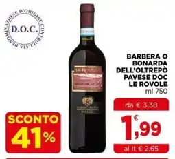 Gran mercato Barbera o Bonarda dell'Oltrepò Pavese DOC Le Rovole offerta