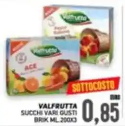 Supermercato Papale Valfrutta succhi vari gusti offerta