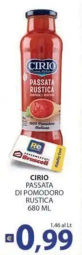 Re Mercato Lucrezia Cirio passata di pomodoro rustica offerta