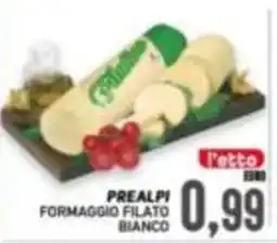Supermercato Papale Prealpi formaggio filato bianco offerta