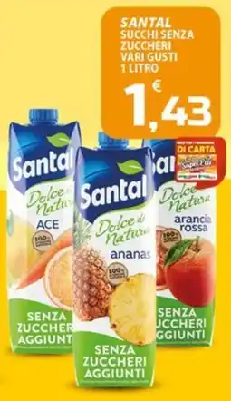 SpesaPiù Supermercati Santal succhi senza zuccheri vari gusti offerta