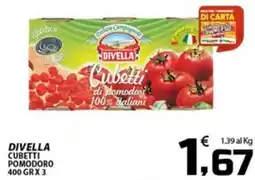 SpesaPiù Supermercati Divella cubetti pomodoro offerta