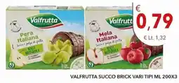 Diper Valfrutta succo brick vari tipi offerta